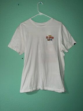 Vans U.S Open of Surfing White Short Sleeve Tee with Orange Graphic - Custom